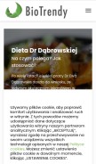 How biotrendy.pl looks like on a mobile device such as an iPhone.