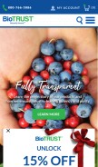How biotrust.com looks like on a mobile device such as an iPhone.