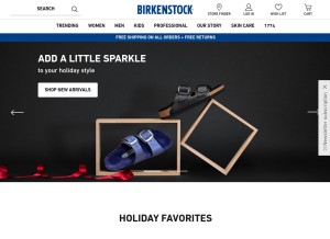 How birkenstock.com looks like on a tablet such as an iPad.