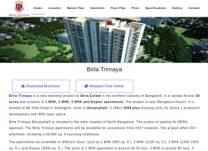 How birla-trimaya.in looks like on a tablet such as an iPad.