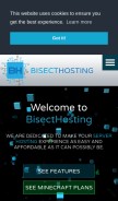 How bisecthosting.com looks like on a mobile device such as an iPhone.