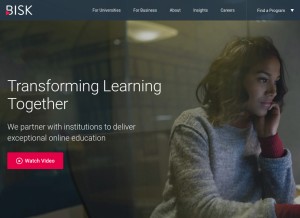 How bisk.com looks like on a tablet such as an iPad.