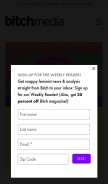 How bitchmedia.org looks like on a mobile device such as an iPhone.