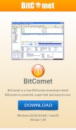 How bitcomet.com looks like on a mobile device such as an iPhone.