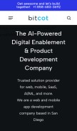 How bitcot.com looks like on a mobile device such as an iPhone.