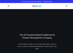 How bitcot.com looks like on a tablet such as an iPad.