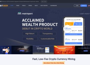 How bitdeer.com looks like on a tablet such as an iPad.