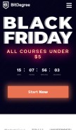 How bitdegree.org looks like on a mobile device such as an iPhone.