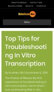 How bitesizebio.com looks like on a mobile device such as an iPhone.