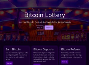 How bitlotto.in looks like on a tablet such as an iPad.