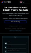 How bitmex.com looks like on a mobile device such as an iPhone.