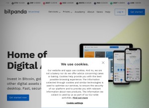 How bitpanda.com looks like on a tablet such as an iPad.