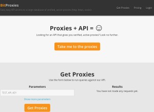 How bitproxies.eu looks like on a tablet such as an iPad.