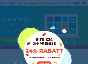 How bitrix24.de looks like on a tablet such as an iPad.