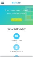 How bitrix24.eu looks like on a mobile device such as an iPhone.