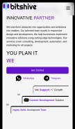 How bitshive.com looks like on a mobile device such as an iPhone.