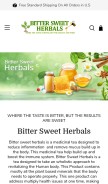 How bittersweetherbals.com looks like on a mobile device such as an iPhone.