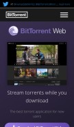 How bittorrent.com looks like on a mobile device such as an iPhone.
