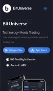 How bituniverse.org looks like on a mobile device such as an iPhone.