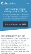How bitwarden.com looks like on a mobile device such as an iPhone.