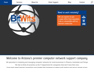 How bitwits.com looks like on a tablet such as an iPad.