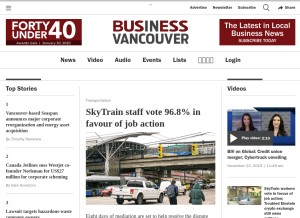 How biv.com looks like on a tablet such as an iPad.
