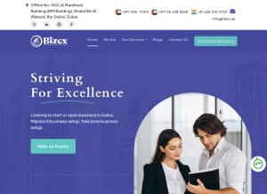 How bizex.ae looks like on a tablet such as an iPad.