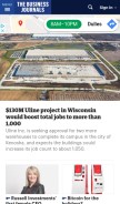 How bizjournals.com looks like on a mobile device such as an iPhone.