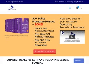 How bizmanualz.com looks like on a tablet such as an iPad.