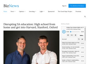 How biznews.com looks like on a tablet such as an iPad.
