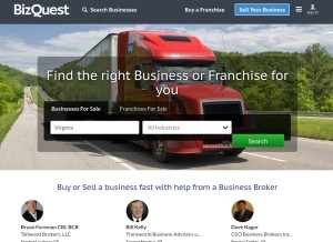 How bizquest.com looks like on a tablet such as an iPad.