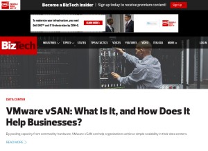 How biztechmagazine.com looks like on a tablet such as an iPad.