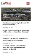 How bizwest.com looks like on a mobile device such as an iPhone.
