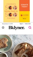 How bklyner.com looks like on a mobile device such as an iPhone.