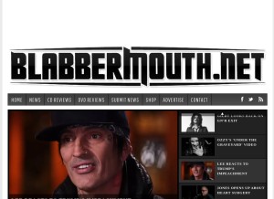 How blabbermouth.net looks like on a tablet such as an iPad.