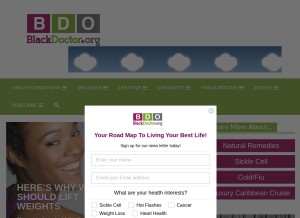 How blackdoctor.org looks like on a tablet such as an iPad.