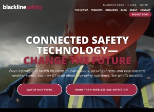 How blacklinesafety.com looks like on a tablet such as an iPad.