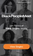 How blackpeoplemeet.com looks like on a mobile device such as an iPhone.
