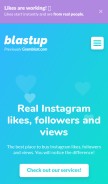 How blastup.com looks like on a mobile device such as an iPhone.