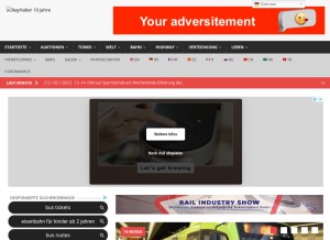 How blaubahn.com looks like on a tablet such as an iPad.