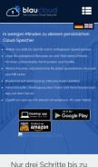 How blaucloud.de looks like on a mobile device such as an iPhone.