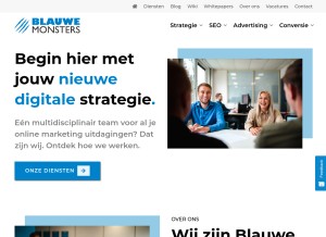 How blauwemonsters.nl looks like on a tablet such as an iPad.