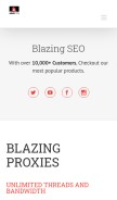 How blazingseollc.com looks like on a mobile device such as an iPhone.