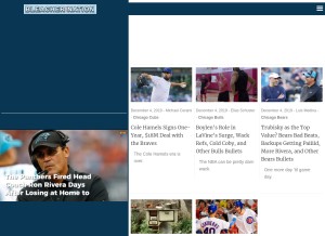 How bleachernation.com looks like on a tablet such as an iPad.