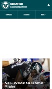 How bleedinggreennation.com looks like on a mobile device such as an iPhone.