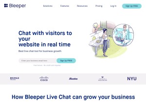 How bleeper.io looks like on a tablet such as an iPad.