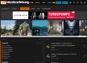How blenderartists.org looks like on a tablet such as an iPad.