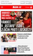 How blesk.cz looks like on a mobile device such as an iPhone.