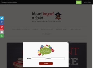 How blessedbeyondadoubt.com looks like on a tablet such as an iPad.