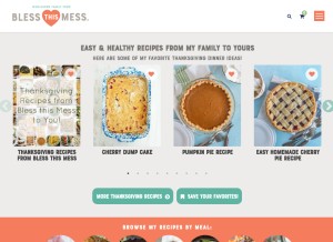 How blessthismessplease.com looks like on a tablet such as an iPad.